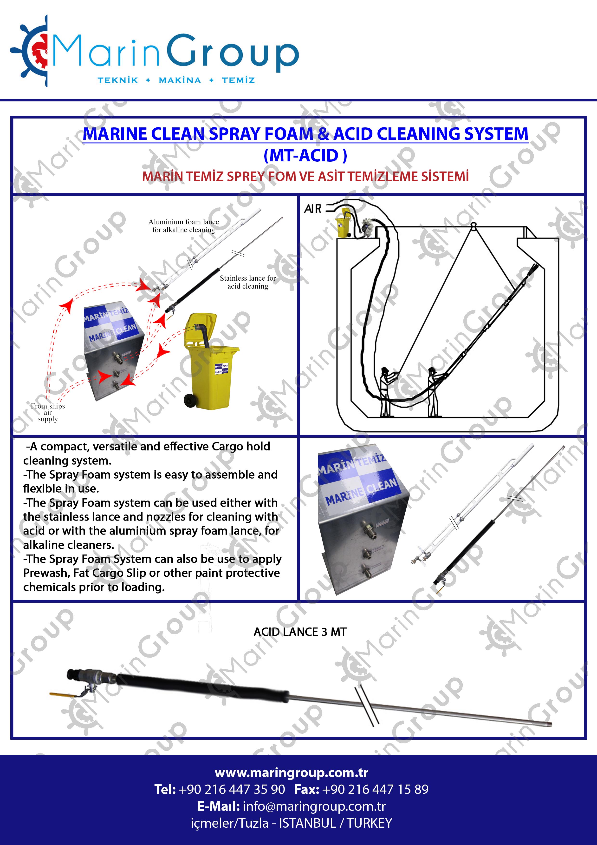 MT ACID CLEAN FOAM&ACID LANCE CLEANING KIT/ Sprey Fom ve Asit Temizlik Temizlik Kiti