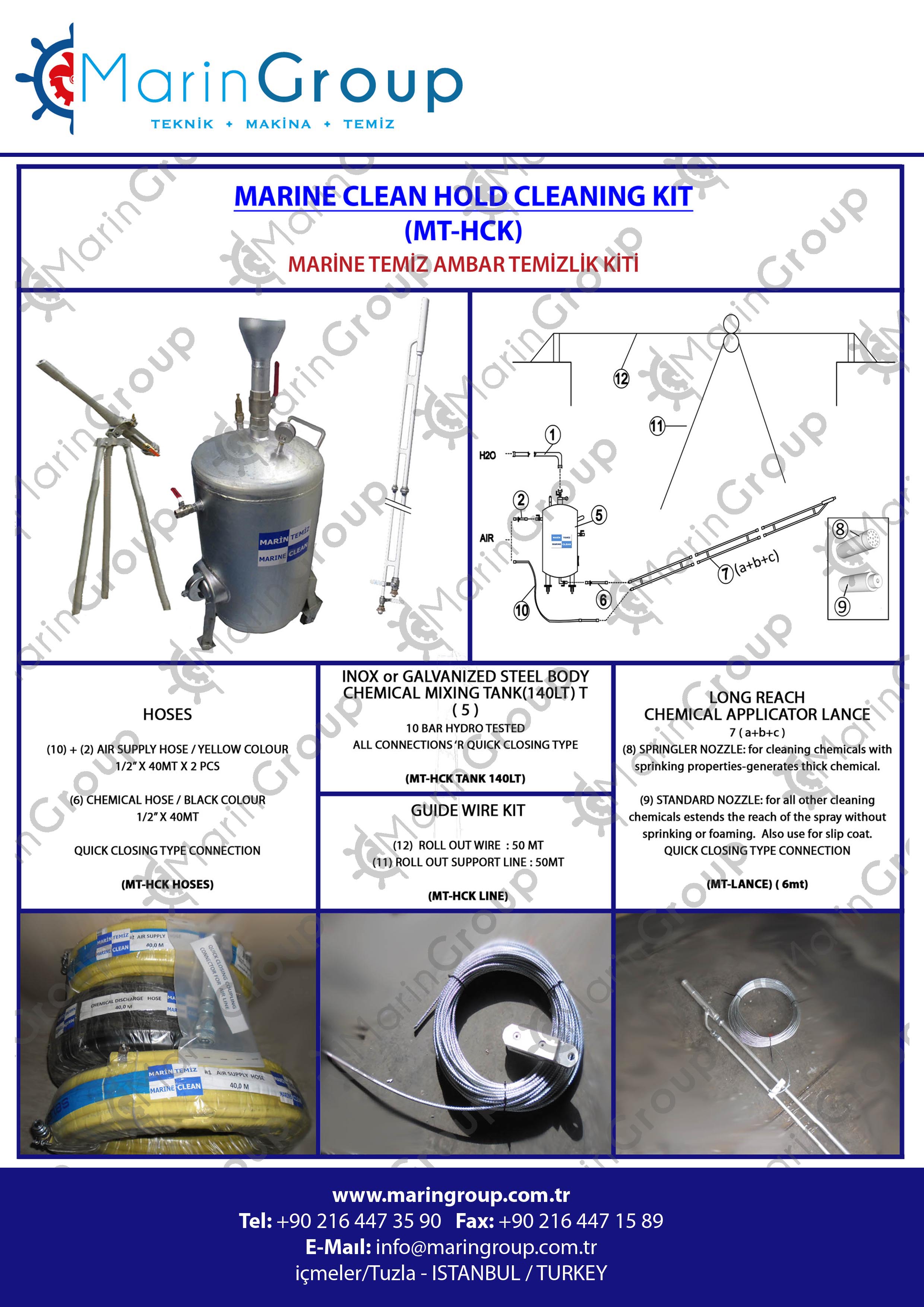 MT-HCK GAL.Hold Chemical Kit / Kimyasal ambar Temizlik kiti 